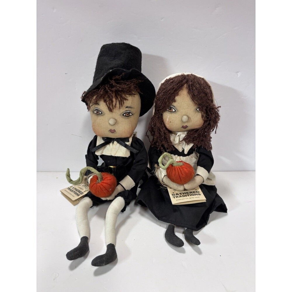 Joe Spencer Gathered Traditions Adam & Eve Pilgrims Thanksgiving Fall Decor
